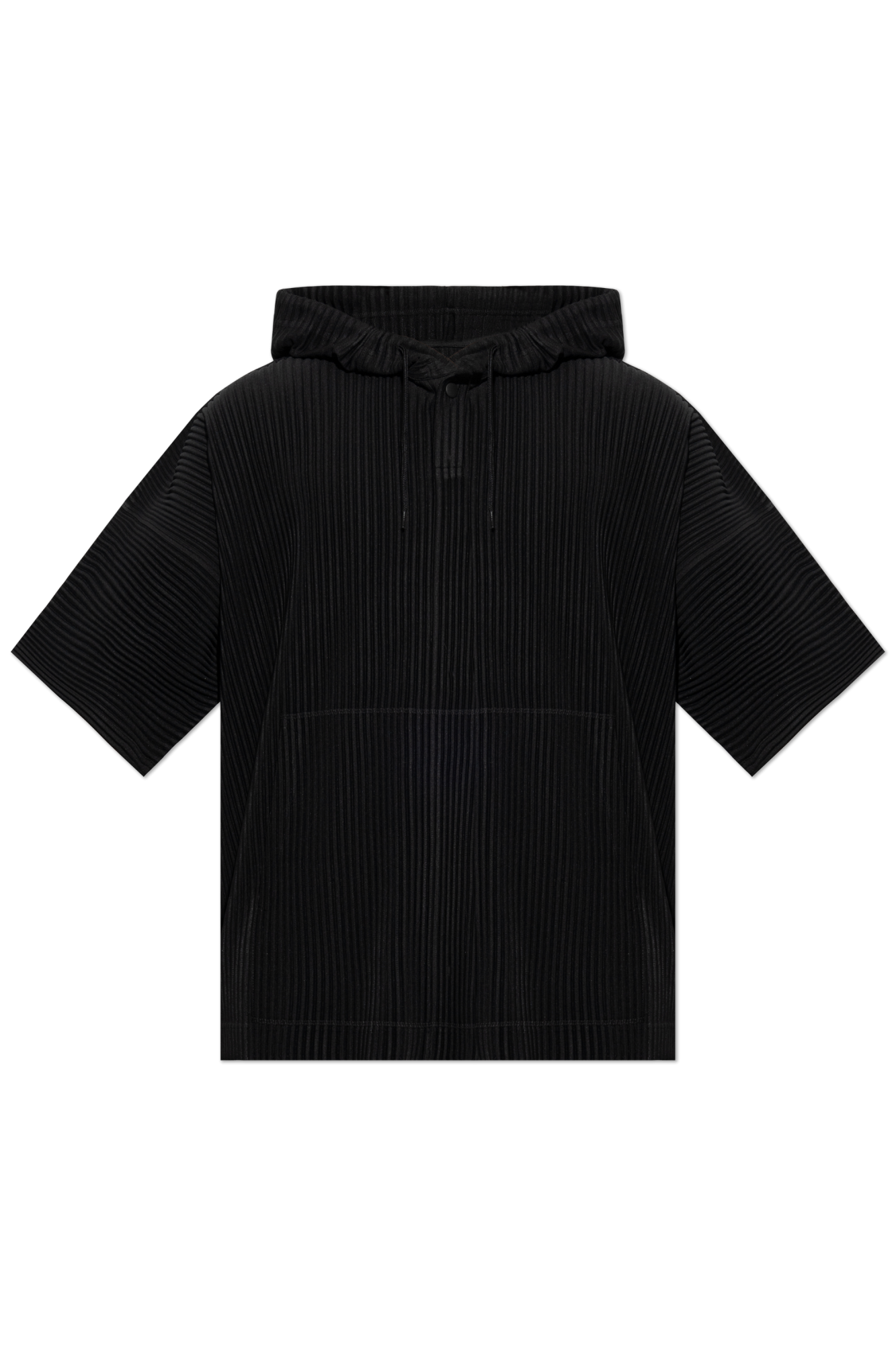 HOMME PLISSÉ ISSEY MIYAKE 半袖パーカー／黒 Homme Plissé Issey Miyake Pleated hoodie | Men's | Vitkac